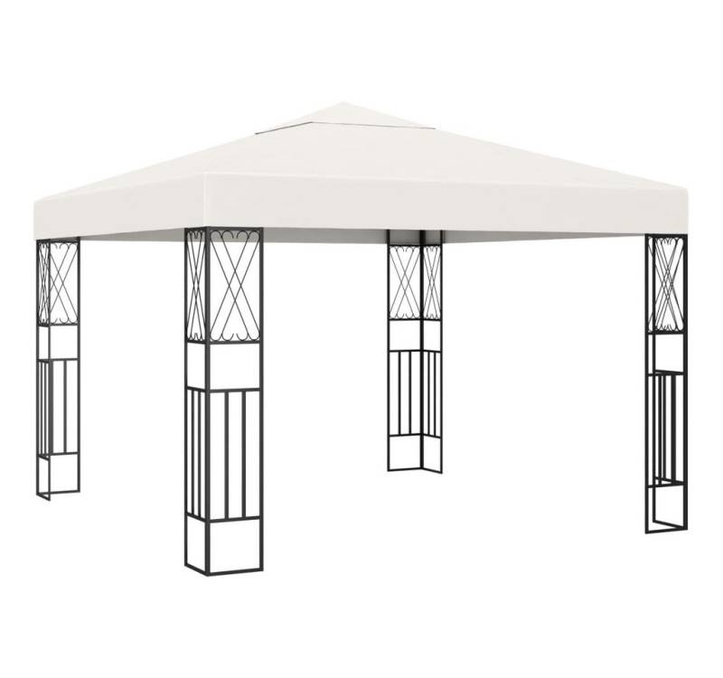 furnicato Partyzelt Pavillon 3x3 m Creme Stoff von furnicato
