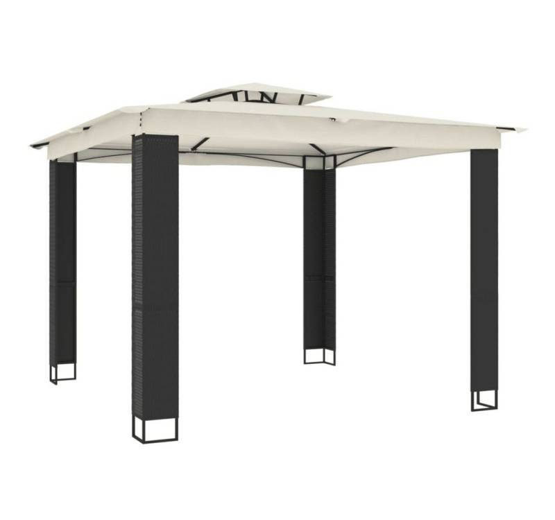 furnicato Partyzelt Pavillon mit Doppeldach Creme 2,94x2,94 m Stahl von furnicato