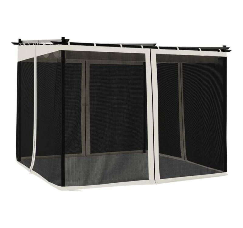 furnicato Partyzelt Pavillon mit Netzwände Creme 3x3 m Stahl furnicato Partyzelt Pavillon mit Netzwände Creme 3x3 m Stahl von furnicato