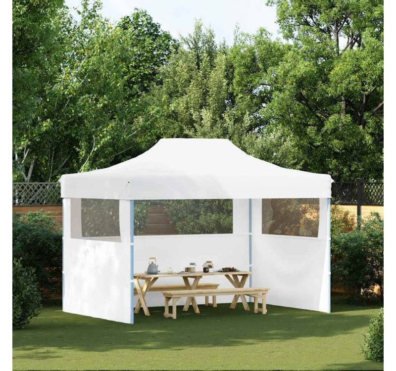 furnicato Partyzelt Profi-Faltbar mit 3 Seitenwänden 280x410x315 cm Stahl Weiß von furnicato
