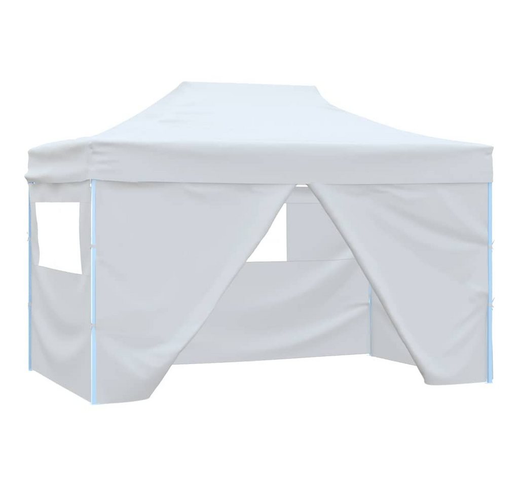 furnicato Partyzelt Profi-Faltbar mit 4 Seitenwänden 280x410x315 cm Stahl Weiß von furnicato