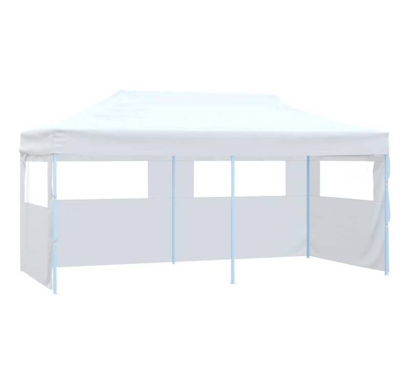 furnicato Partyzelt Profi-Faltbar mit 4 Seitenwänden 3x6m Stahl Weiß von furnicato