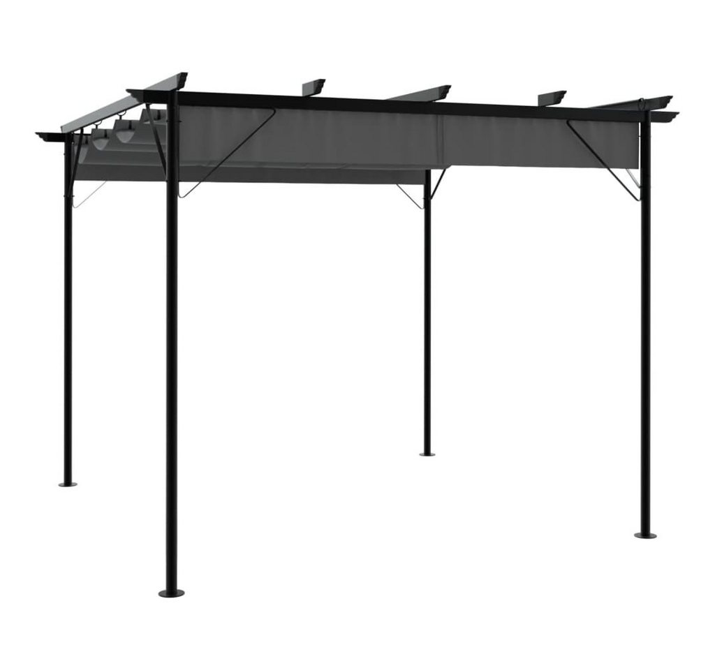 furnicato Pergola mit Ausziehbarem Dach Anthrazit 3x3 m Stahl 180 g/m², (1-tlg) von furnicato