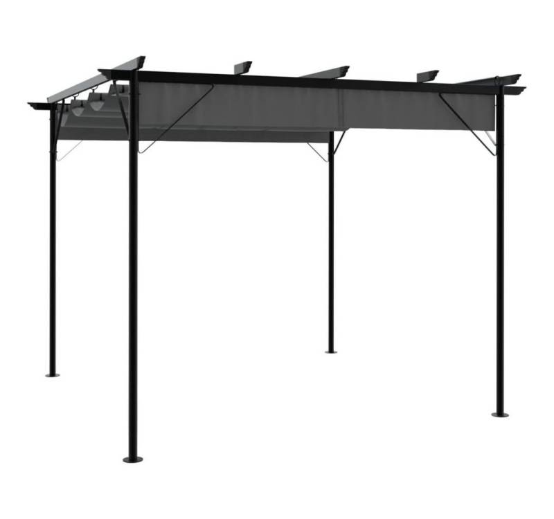 furnicato Pergola mit Ausziehbarem Dach Anthrazit 3x3 m Stahl 180 g/m², (1-tlg) von furnicato