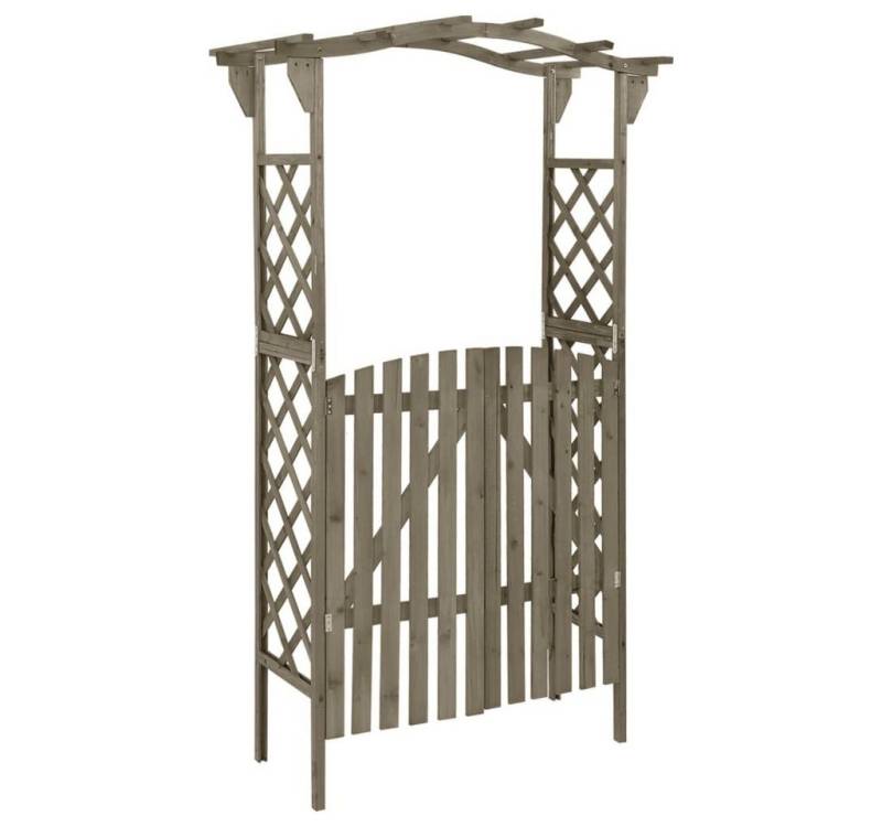 furnicato Pergola mit Tor 116x40x204 cm Grau Massivholz Tanne, (1-tlg) von furnicato