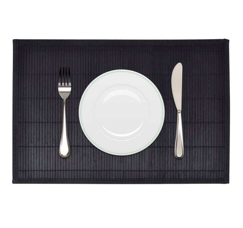 furnicato Platzset 6 Bambus-Platzdeckchen 30 x 45 cm Schwarz, (1-St) von furnicato