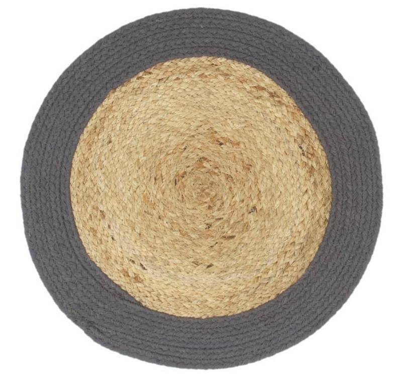 furnicato Platzset Tischsets 4 Stk. Natur und Anthrazit 38 cm Jute und Baumwolle, (1-St) von furnicato