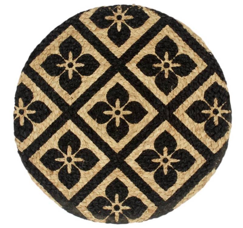 furnicato Platzset Tischsets 6 Stk. Schwarz 38 cm Rund Jute, (1-St) von furnicato