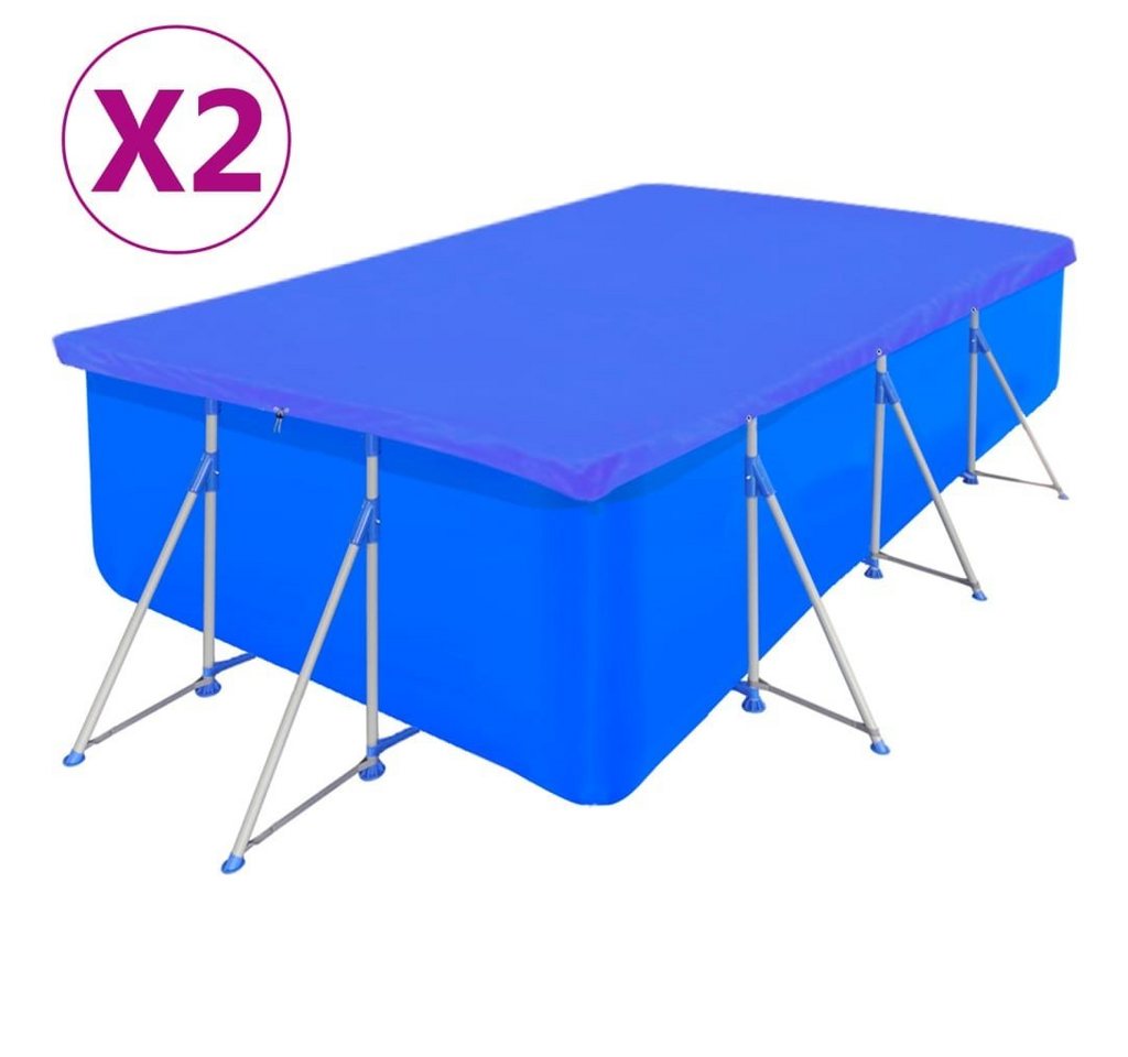 furnicato Pool-Abdeckplane Poolabdeckungen 2 Stk. PE Rechteckig 90 g/m² 400x207 cm (1-St) von furnicato