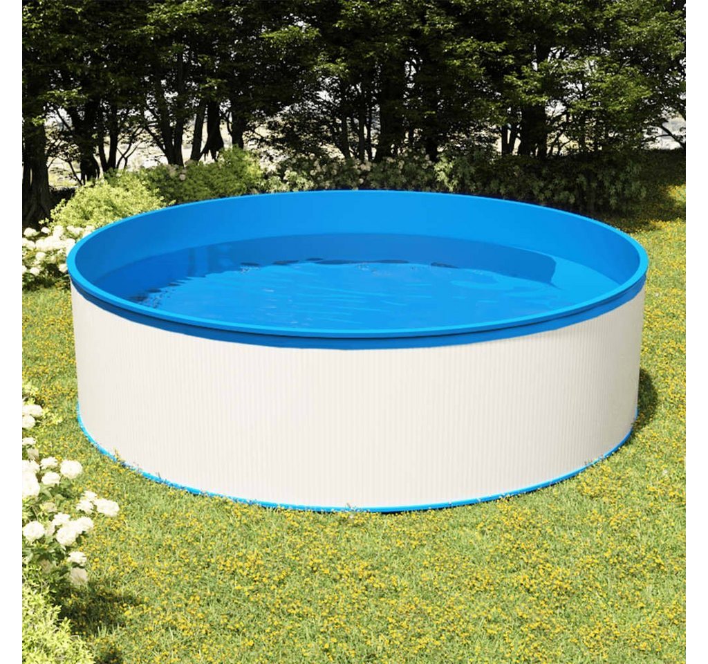 furnicato Pool Planschbecken mit Einhängeskimmer und Pumpe 350x90 cm Weiß von furnicato