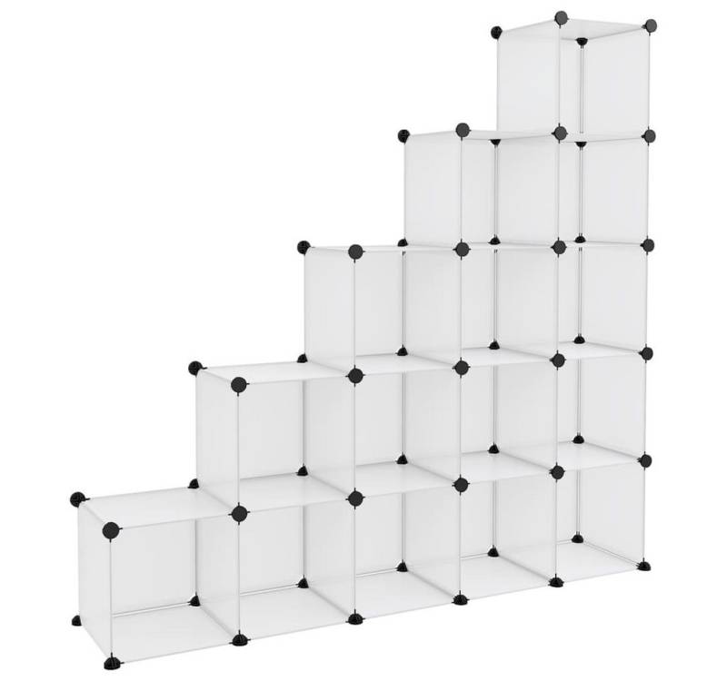 furnicato Regalwürfel Regalsystem mit 15 Würfeln Transparent PP, 1-tlg. von furnicato