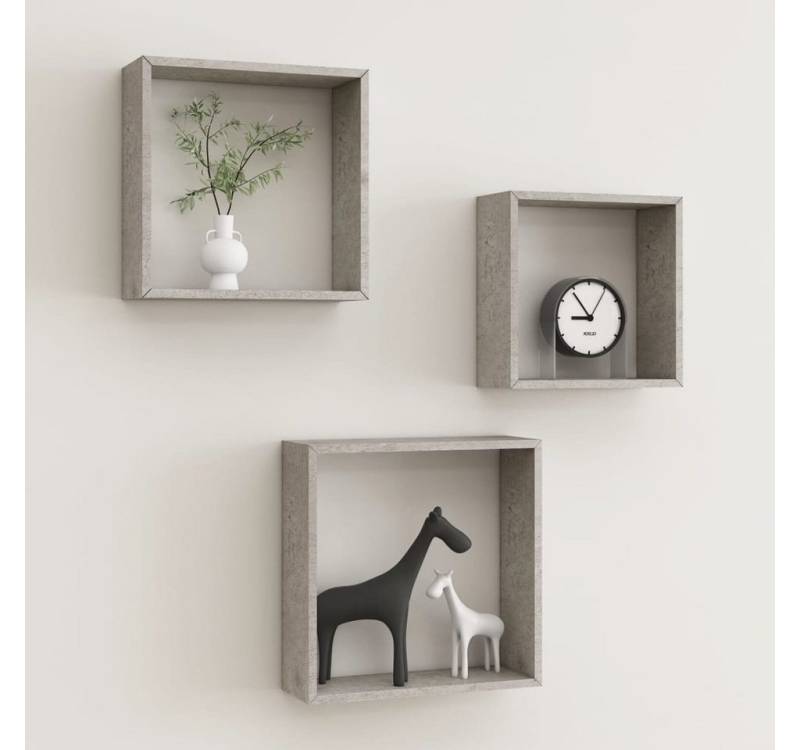 furnicato Regalwürfel Würfelregale 3 Stk. Betongrau, 1-tlg. von furnicato