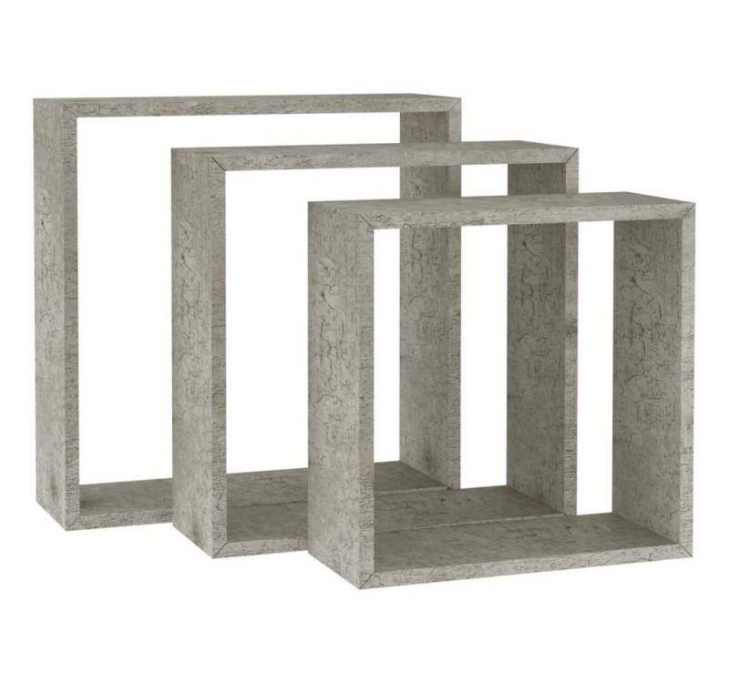 furnicato Regalwürfel Würfelregale 3 Stk. Betongrau, 3-tlg. von furnicato