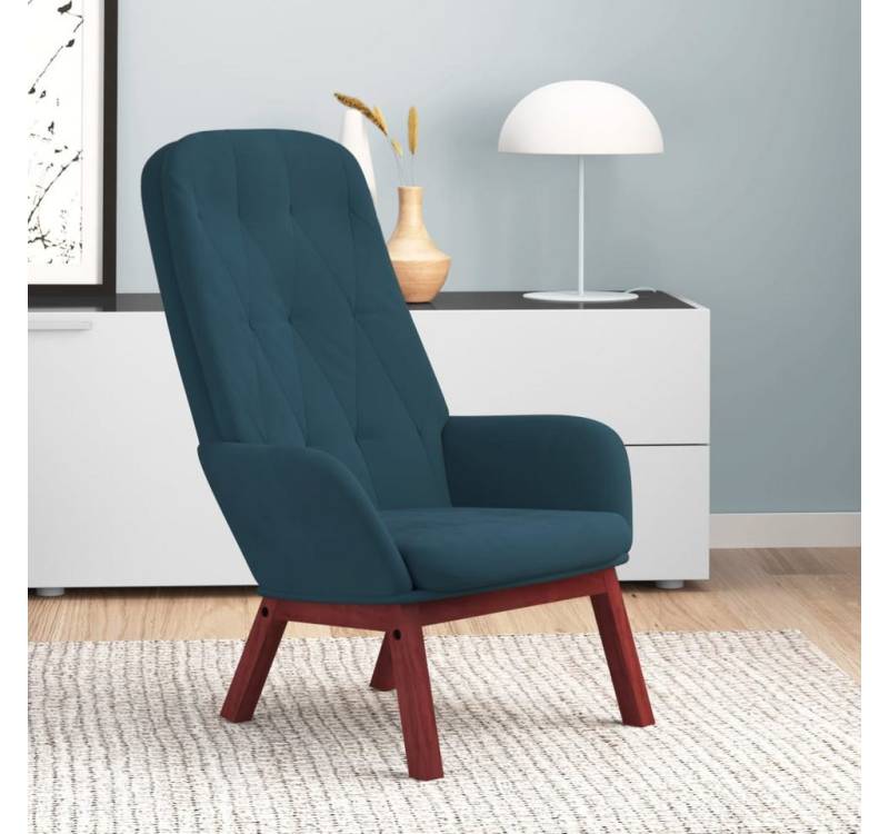 furnicato Relaxsessel Blau Samt (1-St) von furnicato