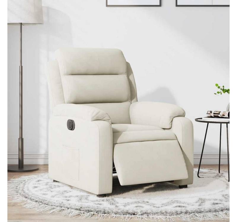 furnicato Relaxsessel Elektrisch Creme Samt (1-St) von furnicato