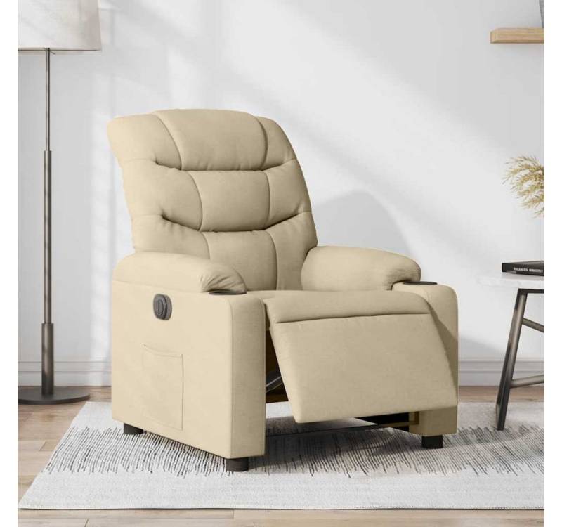 furnicato Relaxsessel Elektrisch Creme Stoff (1-St) von furnicato