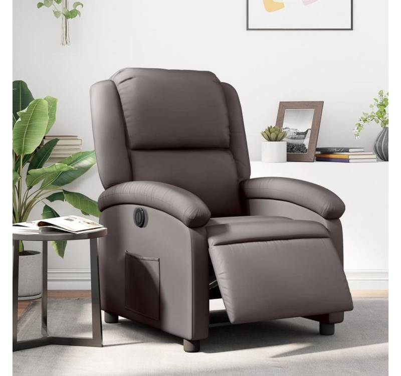 furnicato Relaxsessel Elektrisch Dunkelbraun Echtleder (1-St) von furnicato