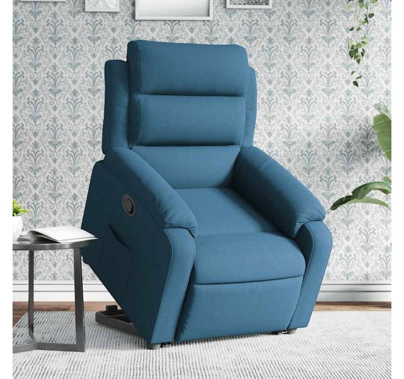 furnicato Relaxsessel mit Aufstehhilfe Blau Samt (1-St) von furnicato