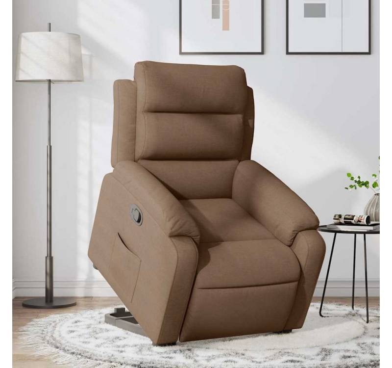 furnicato Relaxsessel mit Aufstehhilfe Braun Stoff (1-St) von furnicato