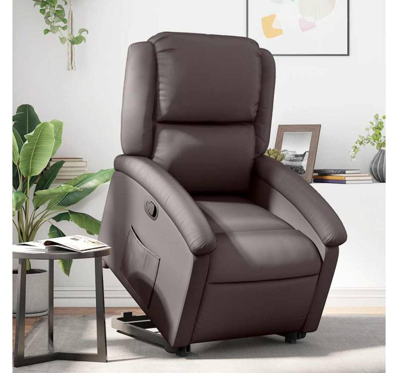 furnicato Relaxsessel mit Aufstehhilfe Dunkelbraun Echtleder (1-St) von furnicato