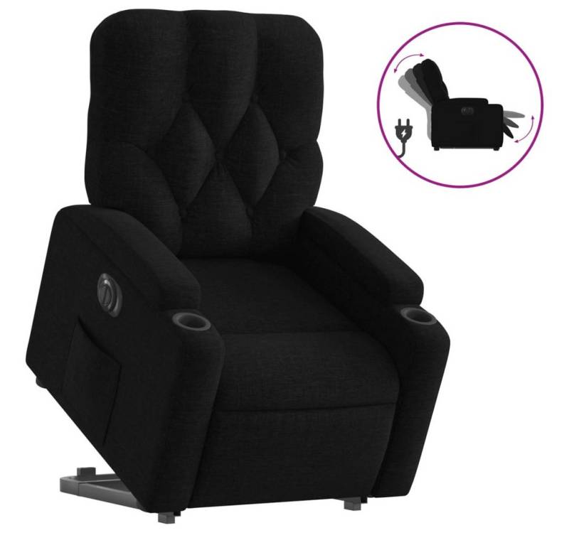 furnicato Relaxsessel mit Aufstehhilfe Elektrisch Schwarz Stoff (1-St) von furnicato
