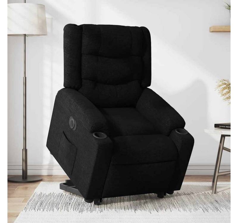 furnicato Relaxsessel mit Aufstehhilfe Elektrisch Schwarz Stoff (1-St) von furnicato