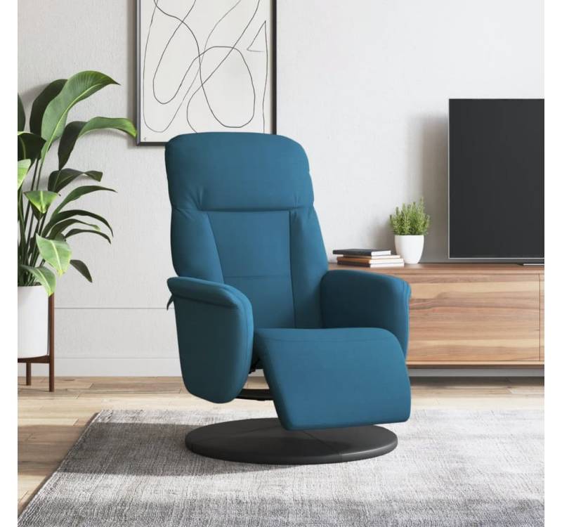 furnicato Relaxsessel mit Fußteil Blau Samt (1-St) von furnicato
