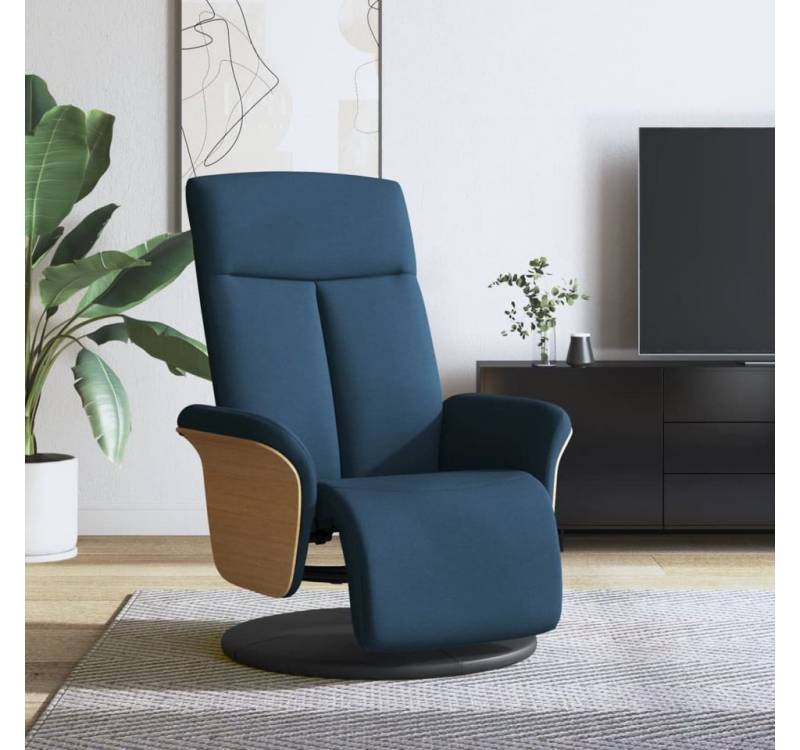 furnicato Relaxsessel mit Fußteil Blau Stoff (1-St) von furnicato