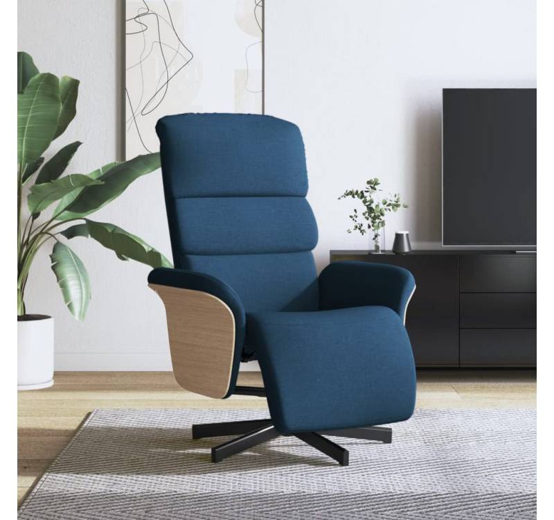 furnicato Relaxsessel mit Fußteil Blau Stoff (1-St) von furnicato