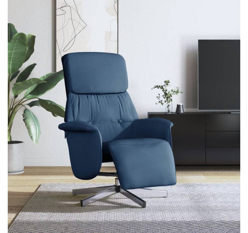furnicato Relaxsessel mit Fußteil Blau Stoff (1-St) von furnicato