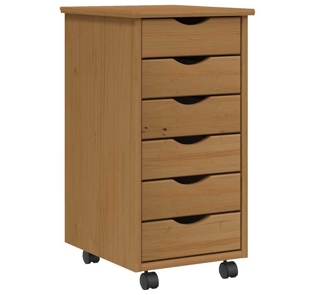 furnicato Rolloschrank Rollschrank mit Schubladen MOSS Honigbraun Massivholz Kiefer von furnicato