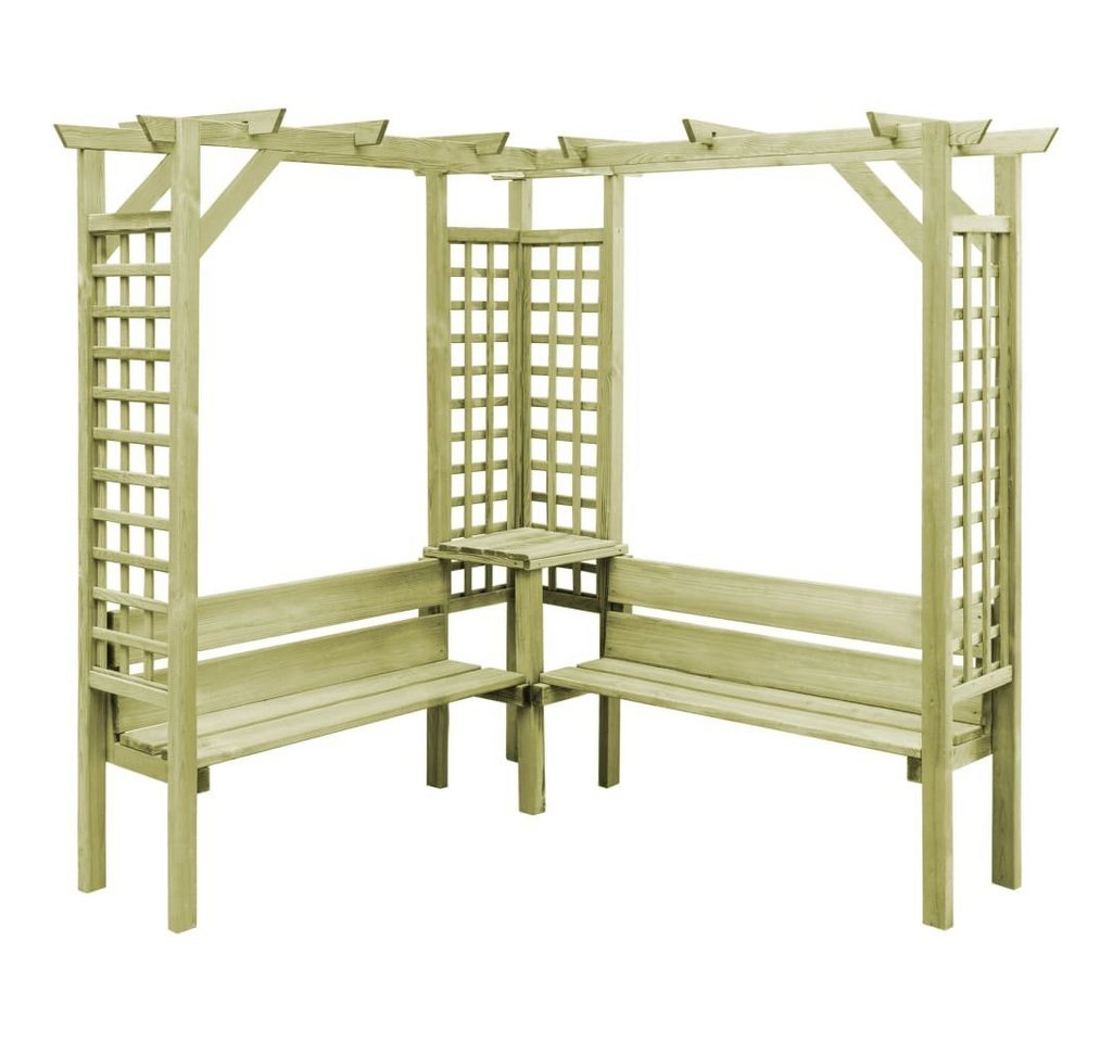 furnicato Rosenbogen Eck-Pergola mit Bank Kiefernholz Imprägniert, 1 St. von furnicato