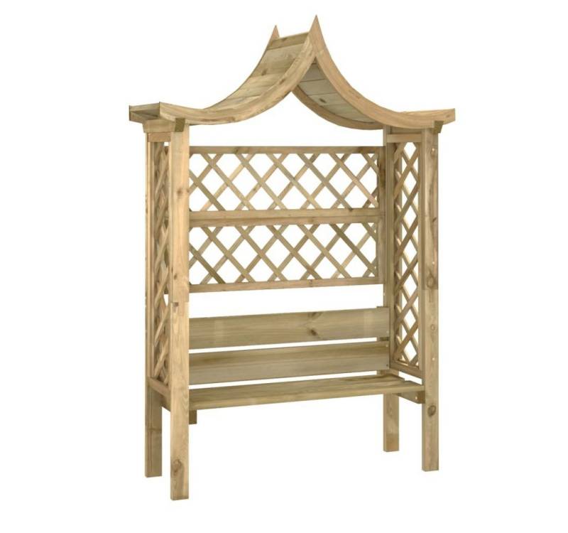 furnicato Pergola Garten-mit Dach und Bank Kiefernholz Imprägniert, (1-tlg) von furnicato