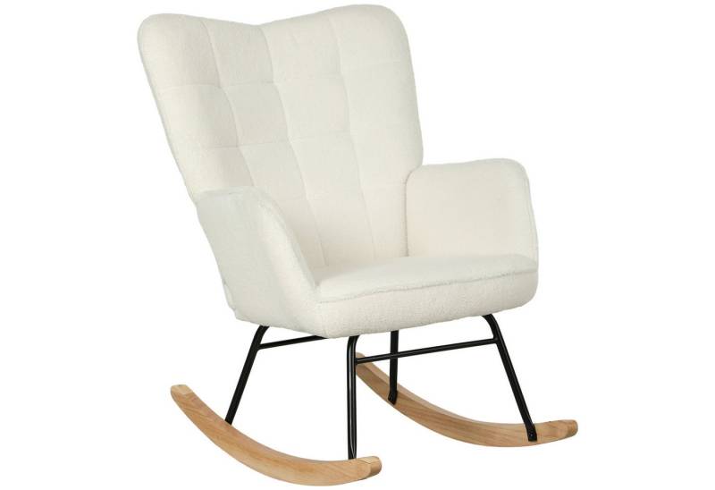 furnicato Schaukelstuhl Schaukelstuhl in Vliesoptik mit Armlehnen, Ergonomischer Sessel mit Ho (1 St) von furnicato
