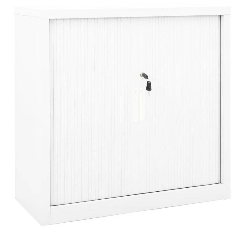 furnicato Schiebetürenschrank Schrank mit Schiebetür Weiß 90x40x90 cm Stahl (1-St) von furnicato