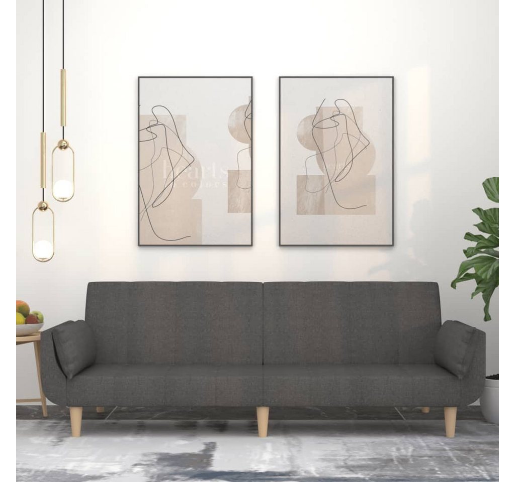 furnicato Schlafsofa 2-Sitzer mit 2 Kissen Dunkelgrau Stoff, 1 Teile furnicato Schlafsofa 2-Sitzer mit 2 Kissen Dunkelgrau Stoff, 1 Teile von furnicato