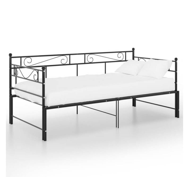 furnicato Schlafsofa Tagesbett Ausziehbar Schwarz Metall 90x200 cm, 1 Teile von furnicato