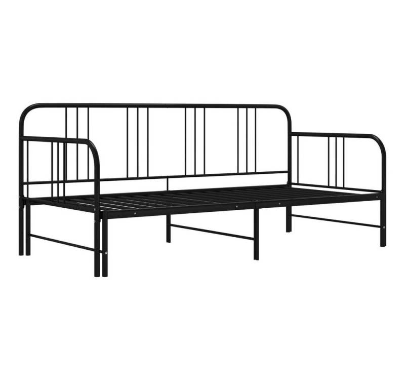 furnicato Schlafsofa Tagesbett Ausziehbar Schwarz Metall 90x200 cm, 1 Teile von furnicato
