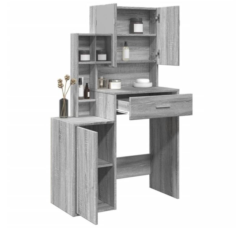 furnicato Schminktisch mit Schrank Grau Sonoma-Eiche 80x35x132 cm (1-St) von furnicato