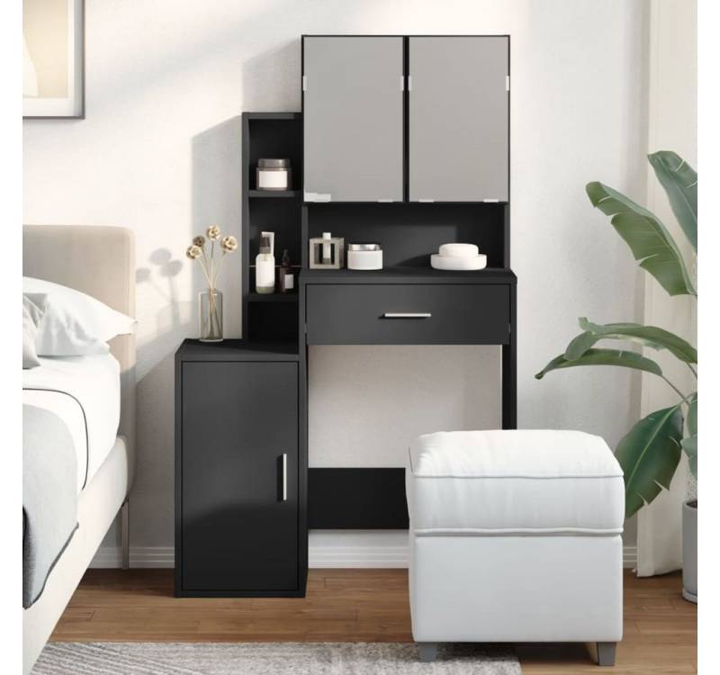 furnicato Schminktisch mit Schrank Schwarz 80x35x132 cm (1-St) von furnicato