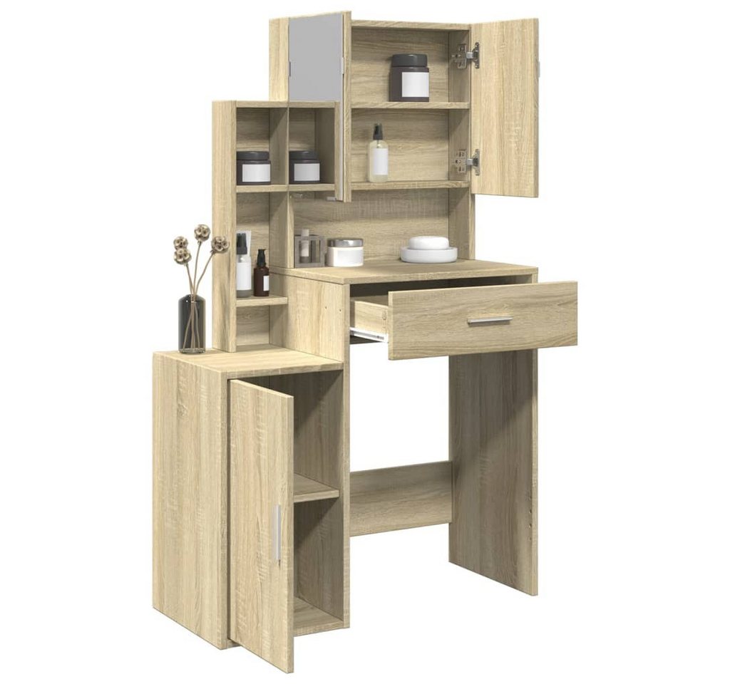 furnicato Schminktisch mit Schrank Sonoma-Eiche 80x35x132 cm (1-St) von furnicato