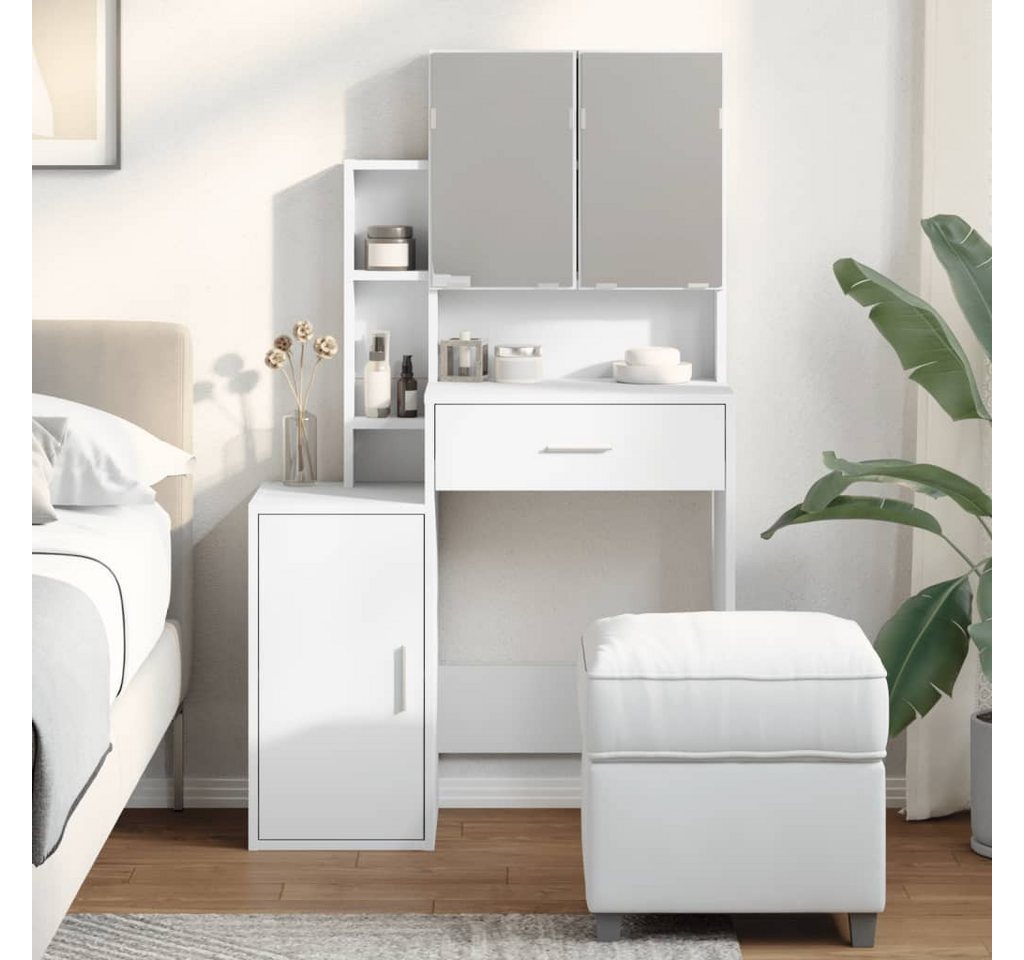 furnicato Schminktisch mit Schrank Weiß 80x35x132 cm (1-St) von furnicato