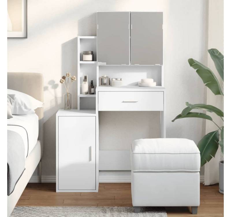 furnicato Schminktisch mit Schrank Weiß 80x35x132 cm (1-St) von furnicato