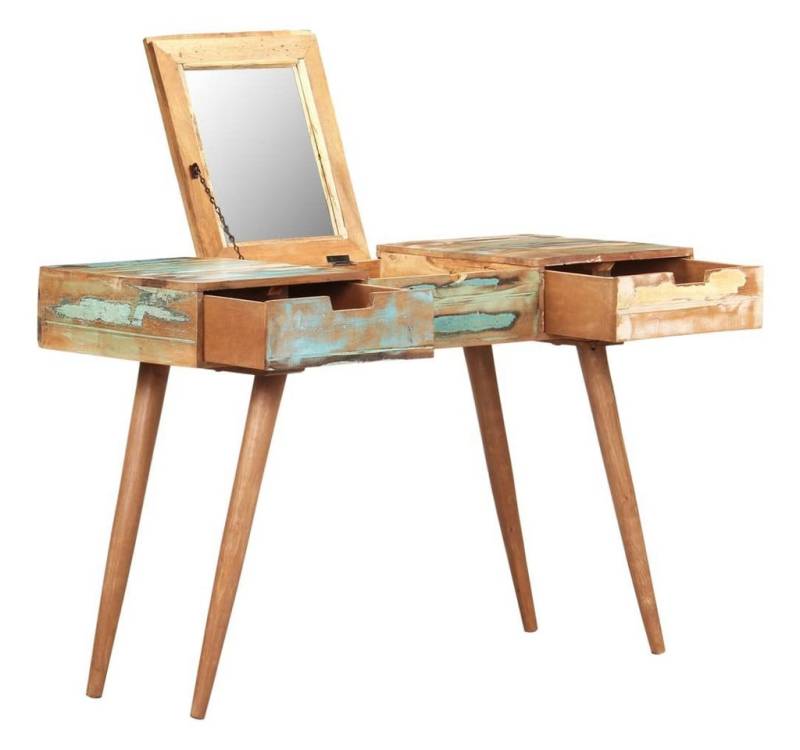 furnicato Schminktisch mit Spiegel 112x45x76 cm Altholz Massiv von furnicato