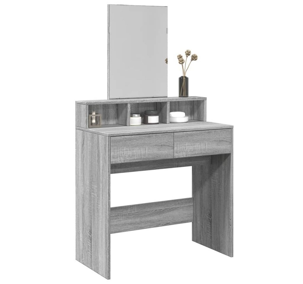 furnicato Schminktisch mit Spiegel Grau Sonoma 80x41x144,5 cm (1-St) von furnicato
