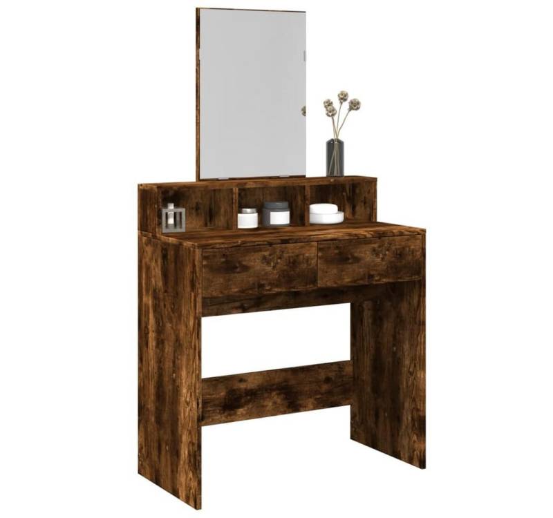 furnicato Schminktisch mit Spiegel Räuchereiche 80x41x144,5 cm (1-St) von furnicato