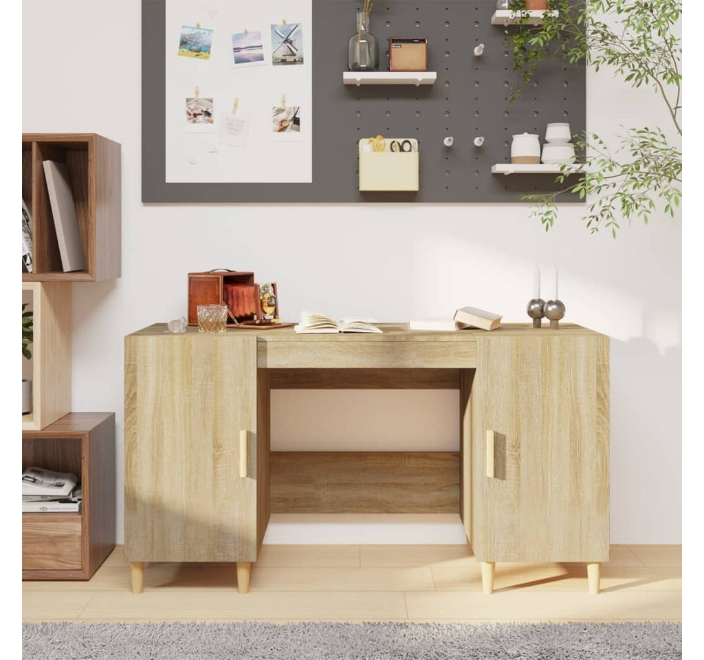 furnicato Schreibtisch Sonoma-Eiche 140x50x75 cm Holzwerkstoff von furnicato