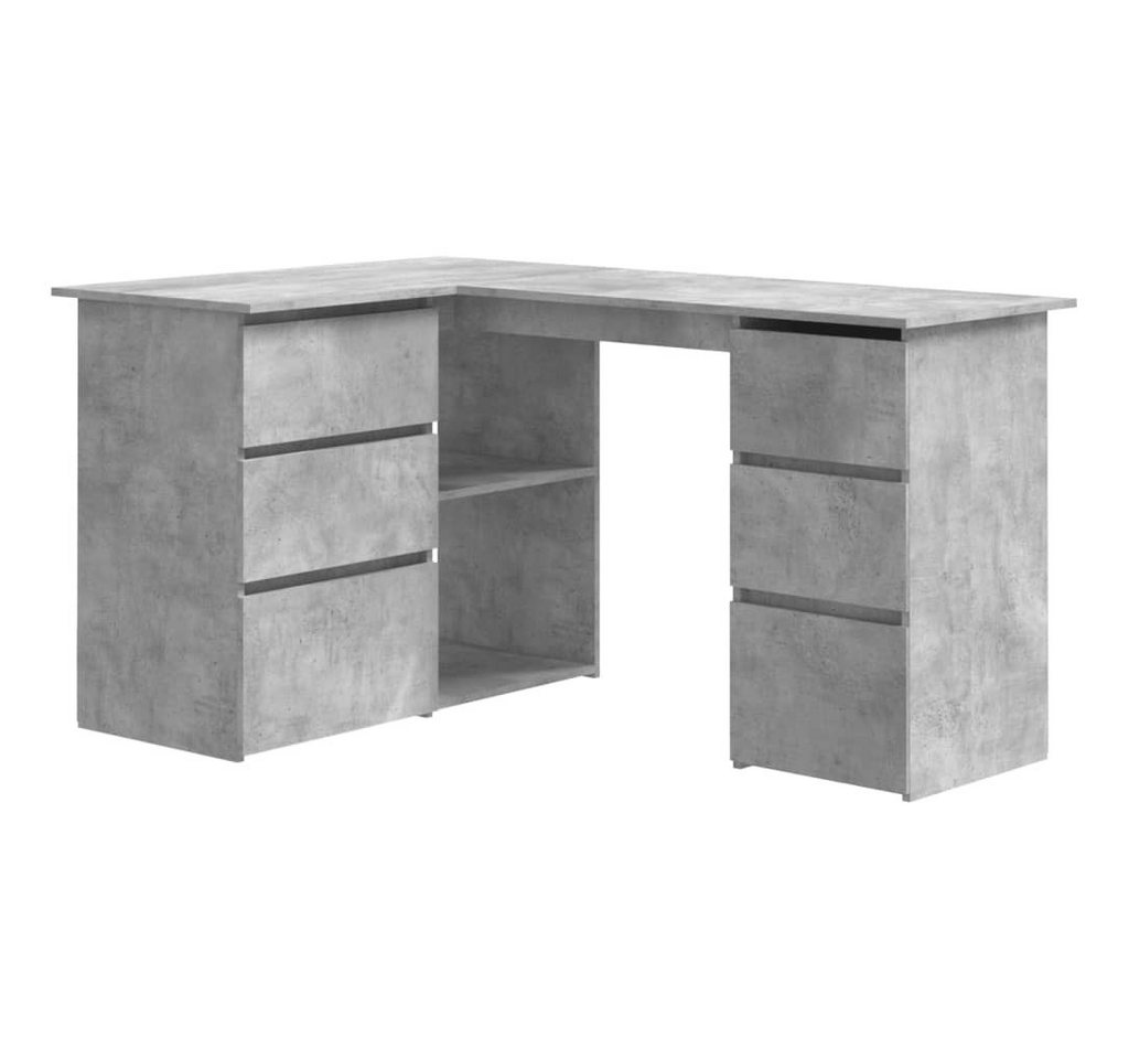 furnicato Schreibtisch Eckschreibtisch Betongrau 145x100x76 cm Holzwerkstoff von furnicato