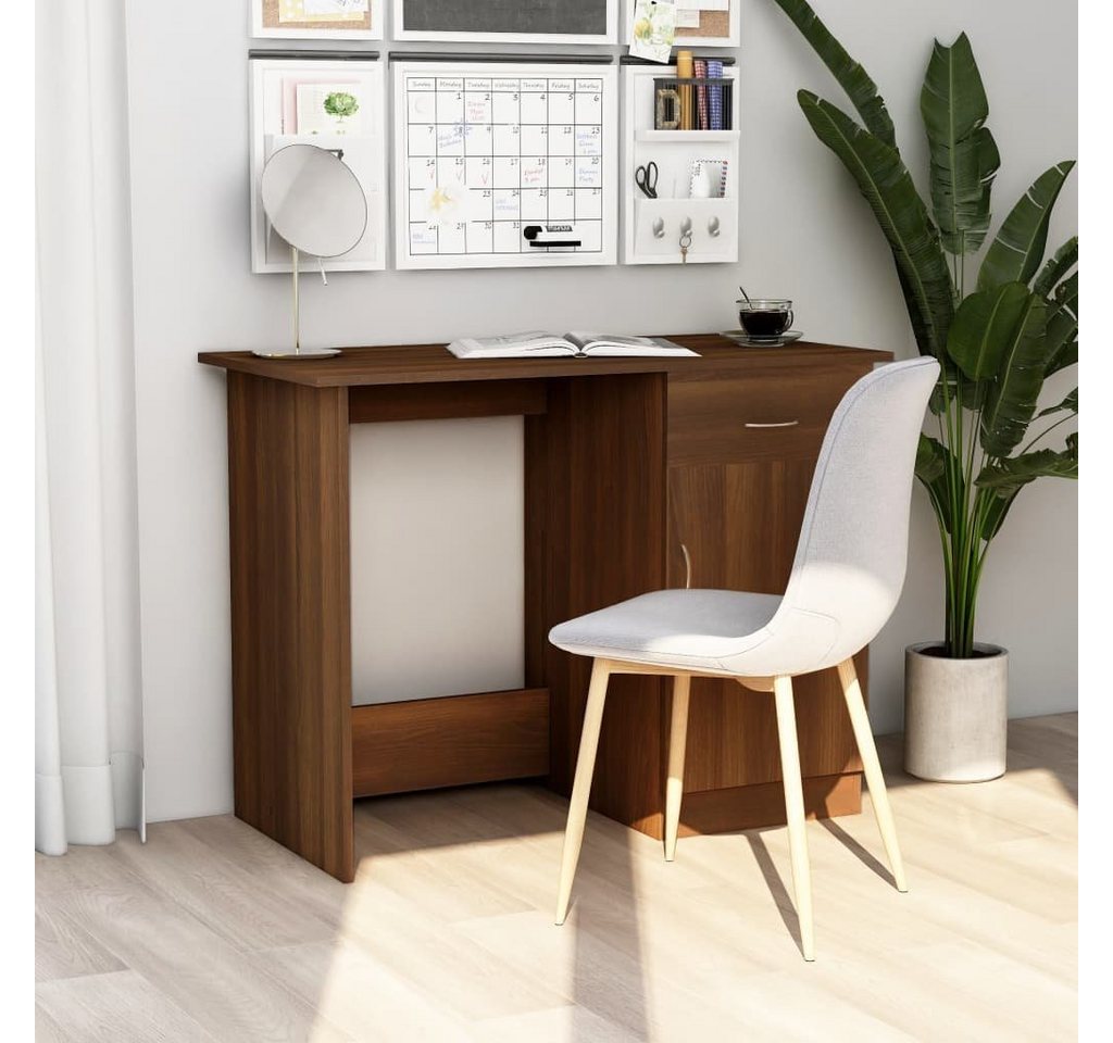 furnicato Schreibtisch Braun Eichen-Optik 100x50x76 cm Holzwerkstoff von furnicato