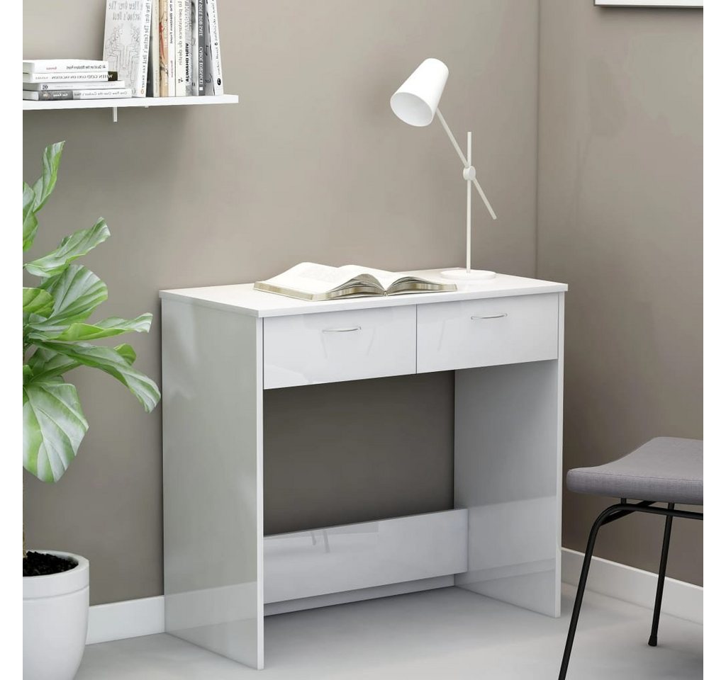 furnicato Schreibtisch Hochglanz-Weiß 80x40x75 cm Holzwerkstoff von furnicato